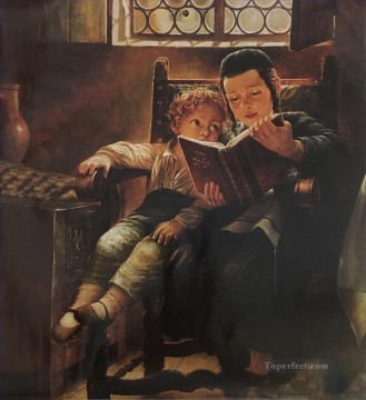 150の主題の芸術作品 Painting - 読書をするユダヤ人の少年